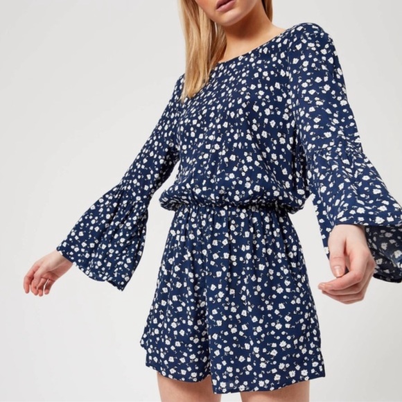 MINKPINK Pants - MINKPINK Shady Days Crewneck V Back Romper